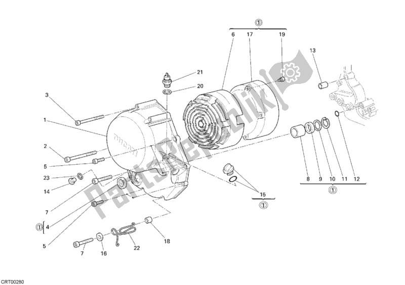 Tutte le parti per il Coperchio Frizione del Ducati Monster S2R 800 Dark 2006